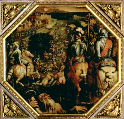 La battaglia di Marciano nel 1553, dal soffitto del Salone dei Cinquecento, 1565 da Giorgio Vasari